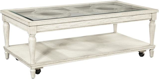aspenhome® Radius Glass Cocktail Table with Alabaster Base -0