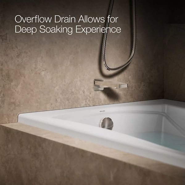 KOHLER® Mariposa® White 66" X 36" Alcove Whirlpool-4