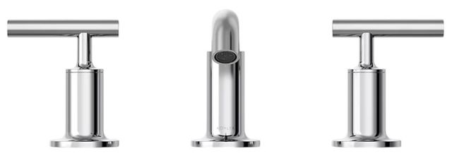 KOHLER® Purist® Polished Chrome Widespread Bathroom Sink Faucet with Lever Handles-1