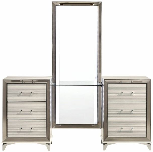 Global Furniture USA Zambrano 3-Piece Smooth White Vanity Set-1
