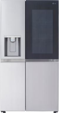 LG 36" 27.1 Cu. Ft. PrintProof™ Stainless Steel Side-by-Side Refrigerator with Craft Ice™ Front view of the LG 36" 27.1 Cu. Ft. PrintProof™ Stainless Steel Side-by-Side Refrigerator with Craft Ice™
