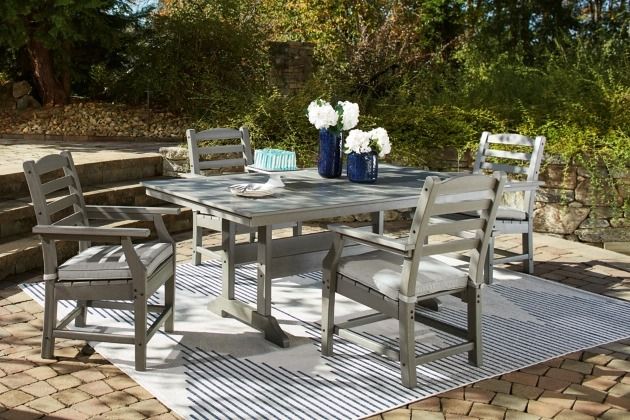 Signature Design by Ashley® Visola 5-Piece Gray Outdoor Dining Set-3