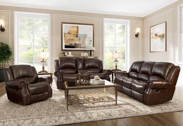 Corinthian Furniture Ranger Chocolate Headrest Reclining Sofa-1