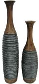 Signature Design by Ashley® Blayze 2-Piece Antique Gray/Brown Vase Set-0