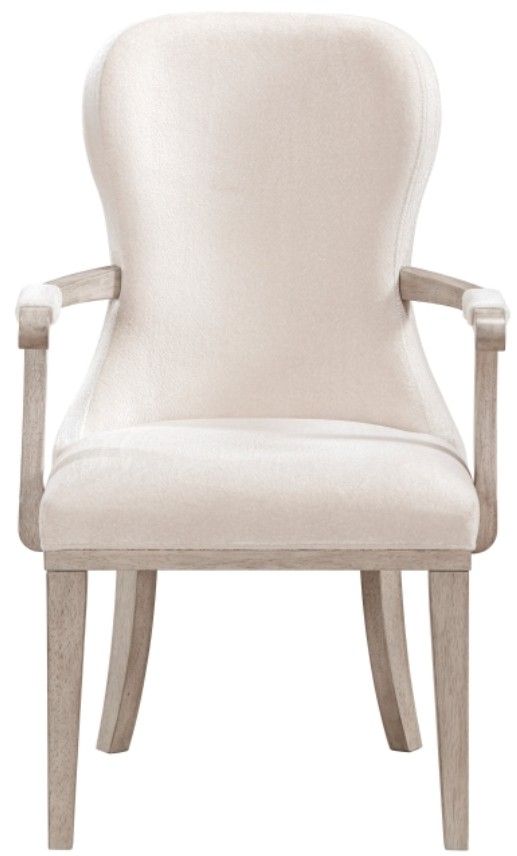 Homelegance® Lofton Ivory/Light Gray Dining Arm Chair-1