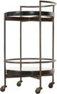 Four Hands Mira Dark Brass/Smoked Brown Bar Cart-4