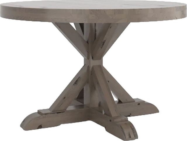 Canadel Customizable Loft Weathered Grey Washed Round Wood Table-0