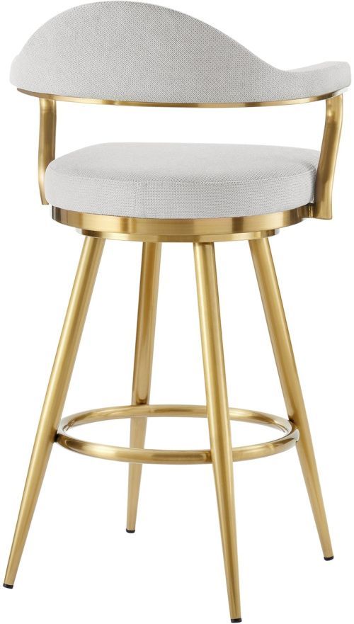 Armen Living Justin Gold/Silver Swivel Counter Stool-4