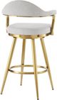 Armen Living Justin Gold/Silver Swivel Counter Stool-4