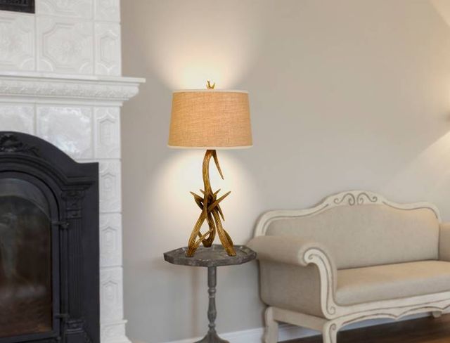 Cal® Lighting & Accessories Drummond Antler Table Lamp-1