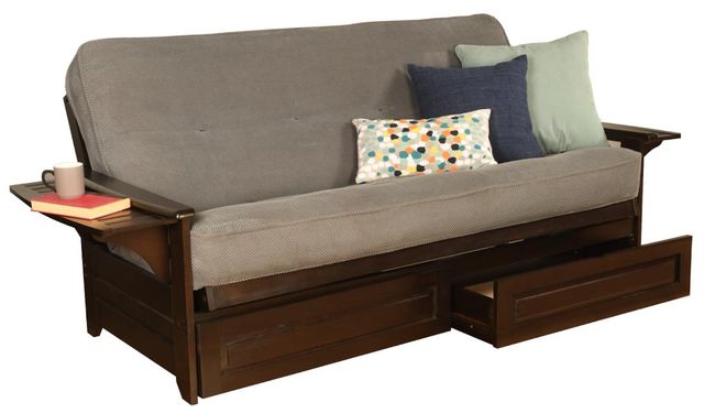 Kodiak Furniture Phoenix Marmont Thunder/Espresso Full Futon with Mattress and Storage Drawers-0