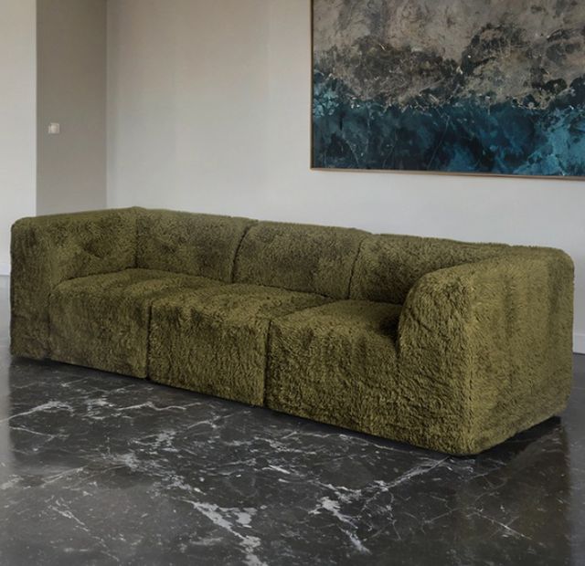 Furniture of America® Nappi Olive Green Sofa-1