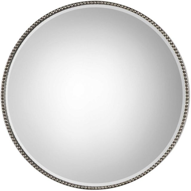 Uttermost® Stefania Antiqued Silver Leaf Round Mirror-0