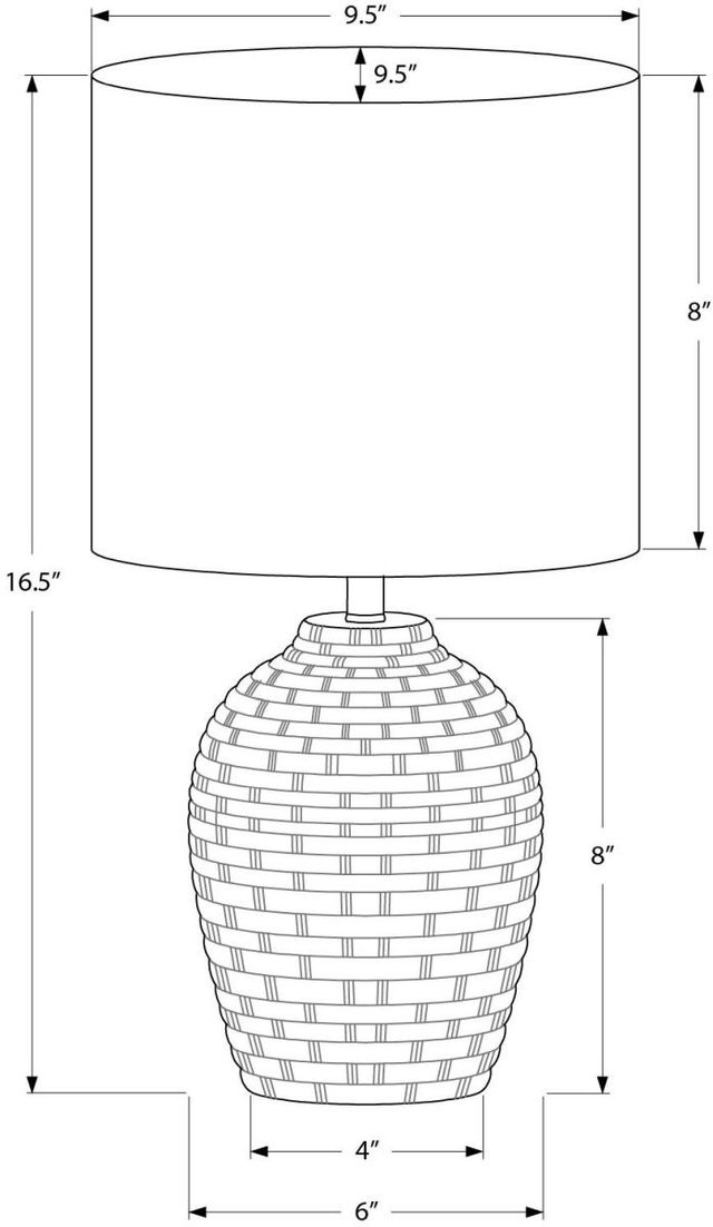 Monarch Specialties Inc. Grey Ceramic/Ivory Shade Table Lamp -1