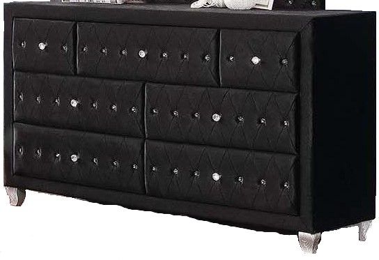 Coaster® Deanna Black Upholstered Dresser-1