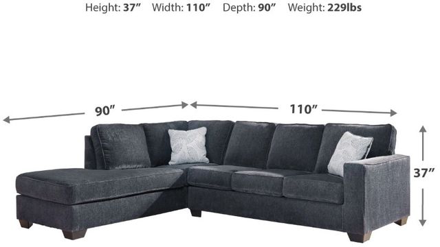 Signature Design by Ashley® Altari 2-Piece Slate Left-Arm Facing Sectional and Chaise-3
