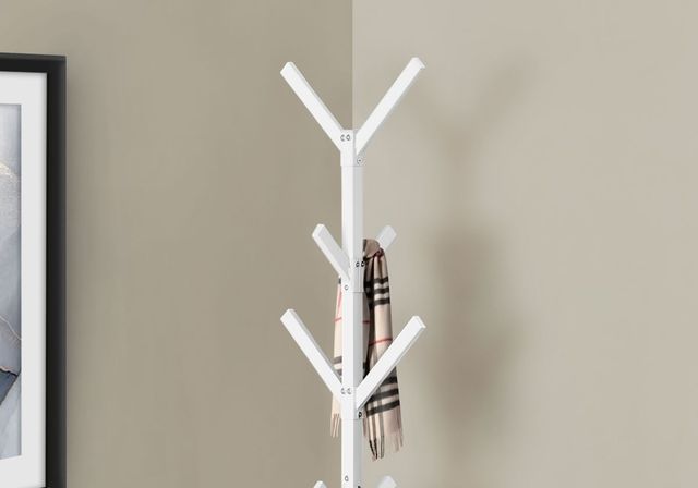 Monarch Specialties Inc. 70" White Metal Coat Rack-3