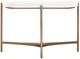 Modus Furniture Lyon White Semi-Circular Console Table with Brushed Bronze Base-1