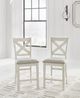 Signature Design by Ashley® Robbinsdale Antique White Upholstered Bar Stool-2