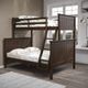 Linon Peyton Walnut Twin/Full Bunk Bed-1