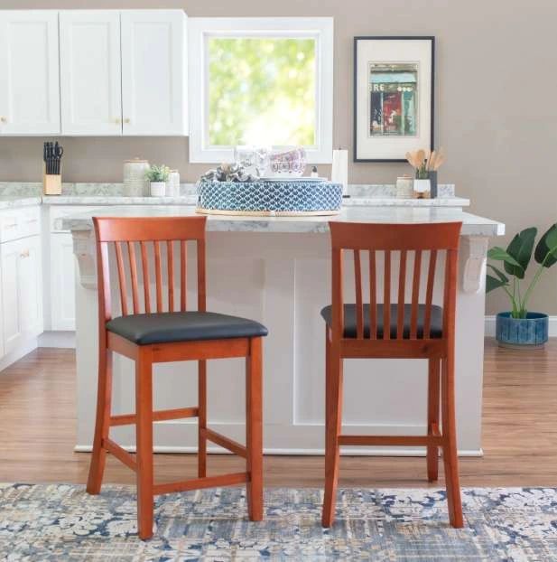 Linon Triena Dark Cherry Counter Stool-1