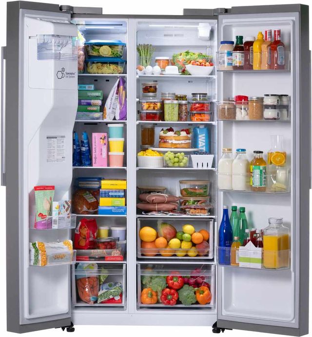 LG 36" 26.6 Cu. Ft. PrintProof™ Stainless Steel Side by Side Refrigerator with Ice/Water Dispenser and Bar Handle Design-4