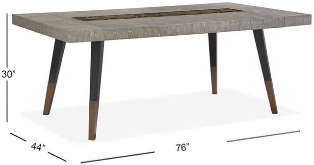 Magnussen Home® Ryker Coventry Gray Rectangular Dining Table with Black Glass Insert Center-2
