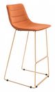 Zuo® Adele Orange and Gold Bar Chair-0