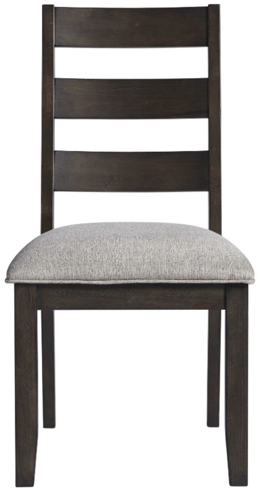 Intercon Beacon Black/Walnut Ladder Back Side Chair with Cushion-2