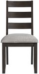 Intercon Beacon Black/Walnut Ladder Back Side Chair with Cushion-2