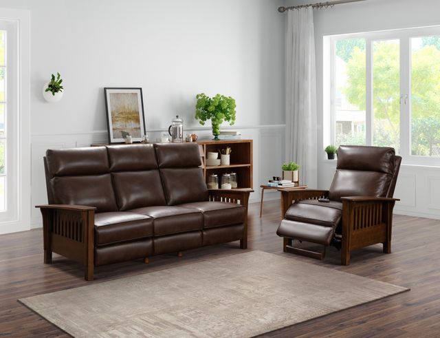 BarcaLounger® Artisan Wenlock Fudge Leather Power Reclining Sofa-2