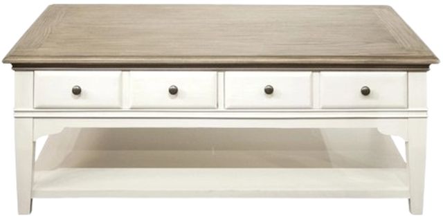 Riverside Furniture Myra Natural Coffee Table with Paperwhite Base-2