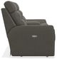 La-Z-Boy® Soren Pewter Leather Power Reclining Loveseat with Console-2
