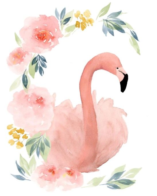 Classy Art Floral Flamingo II by Lucille Price Wall Art-0