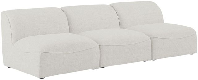 Meridian Furniture Miramar 3-Piece Cream 99" Upholstered Modular Armless Sofa-0