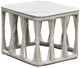 Intercon Alexa White Aluminum/Stone Seating Side Table-0