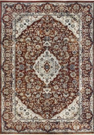 Kalora Interiors Serene Cream/Blue/Red 8' x 10' Area Rug -0