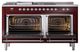 Ilve® Nostalgie II Noblesse 60'' Burgundy Pro Style Dual Fuel Range with Chrome Trim-1