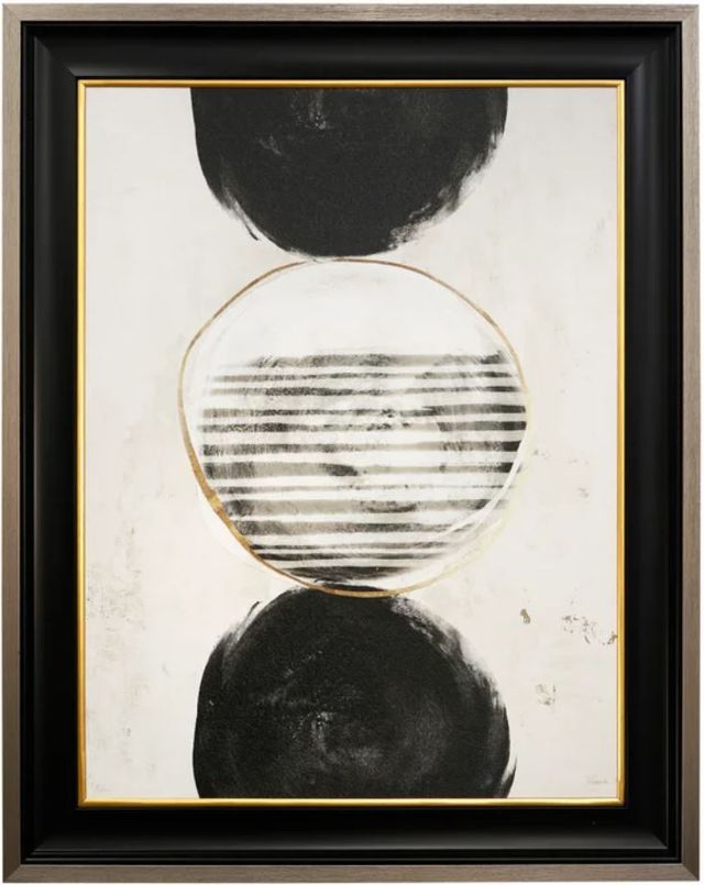 Stylecraft Black/Gray/Gold Framed Print-0