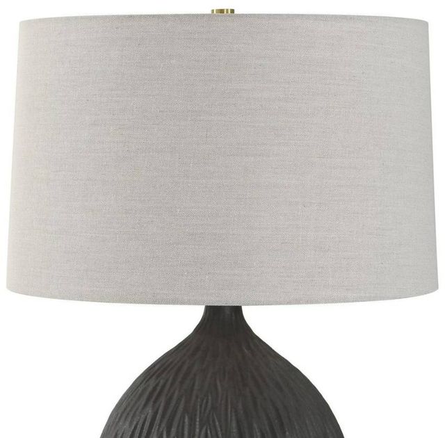 Uttermost® Levee Light Gray Table Lamp with Satin Black Base-4