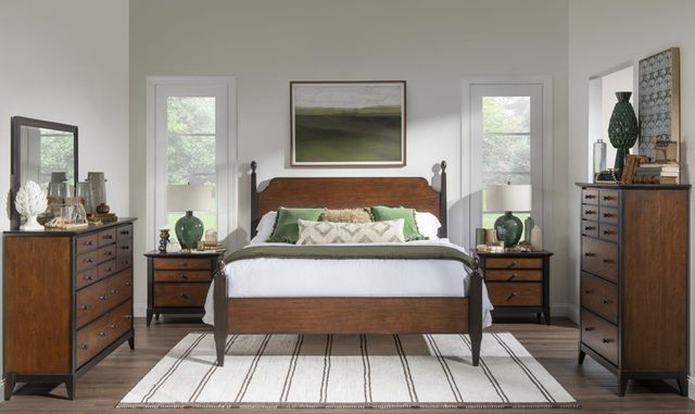 Legacy Classic Fenmore Dark Mocha/Distressed Cherry Queen Posted Bed-1
