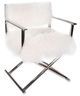 A & B Home Silver/White Mongolian Fur Director's Chair-0