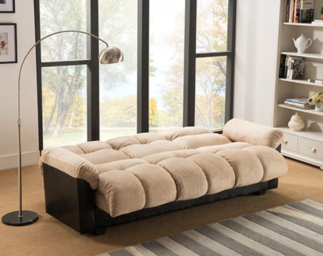 Milton Greens Stars Beige Click Clack Futon Couch with Storage-3