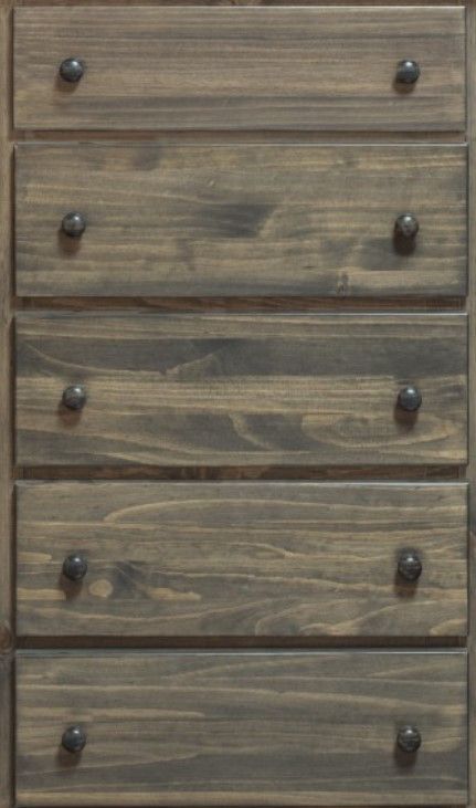 Mako Wood Furniture Polo Brown 5-Deep Drawer Chest-1