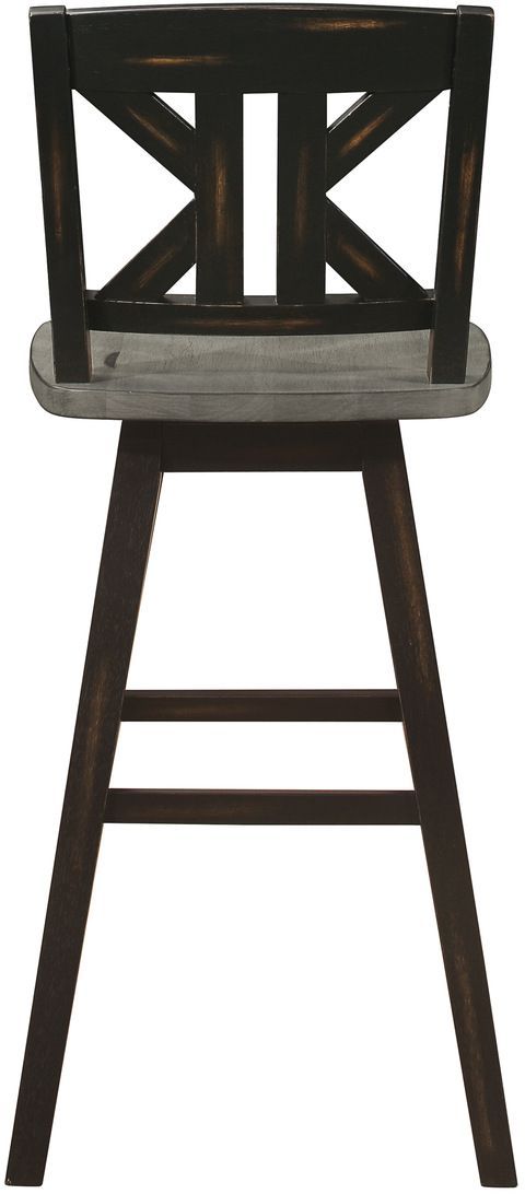 Mazin Furniture Amsonia Black/Distressed Gray Swivel Bar Chair-3