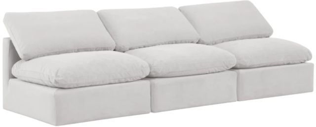 Meridian Furniture Indulge 3-Piece Cream Velvet Armless Sofa-0