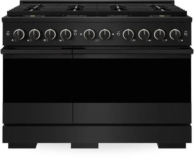 ZLINE Marino 48" Black Stainless Steel Pro Style Dual Fuel Range with 8-Burner DuoPro™ Cooktop and Electric Convection Oven-0