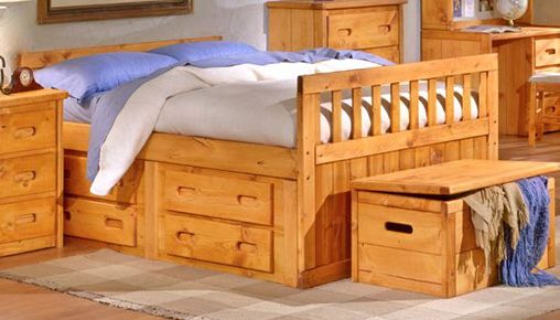 Trendwood Bunkhouse Cinnamon Captain's Twin Youth Bed with