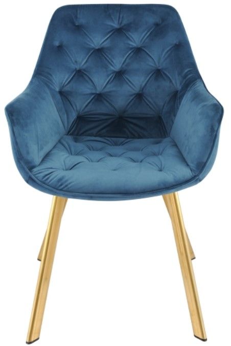 Mazin Furniture Ayami Blue/Gold Dining Arm Chair -1