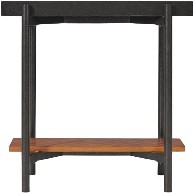 Riverside Furniture Lennox Black Chairside Table with Rosewood Base-1